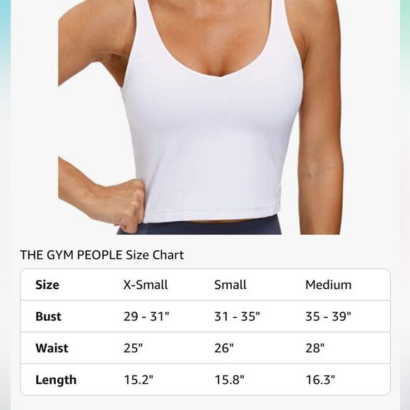 The Gym People TGP76 Longline Sports Bra White XS NWT IN PACKAGE - Picture 8 of 14